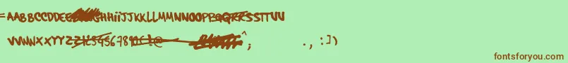 HardcoreAlternate Font – Brown Fonts on Green Background