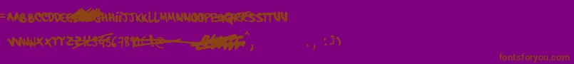 HardcoreAlternate Font – Brown Fonts on Purple Background