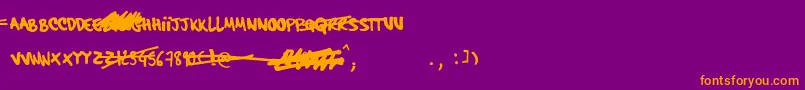 HardcoreAlternate Font – Orange Fonts on Purple Background