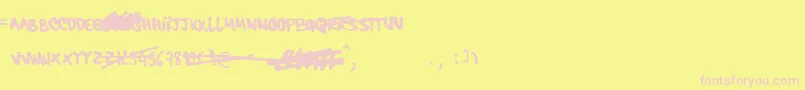 HardcoreAlternate Font – Pink Fonts on Yellow Background
