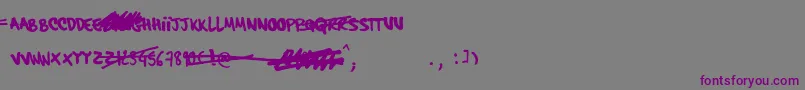 HardcoreAlternate-fontti – violetit fontit harmaalla taustalla