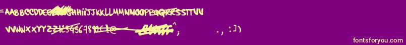 HardcoreAlternate Font – Yellow Fonts on Purple Background