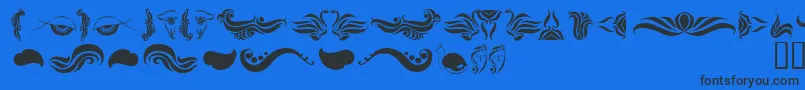 AbsinthFlourishesI Font – Black Fonts on Blue Background