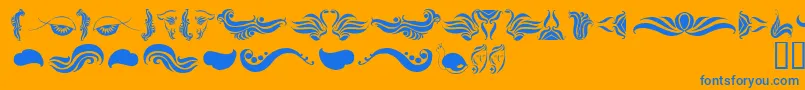 AbsinthFlourishesI Font – Blue Fonts on Orange Background