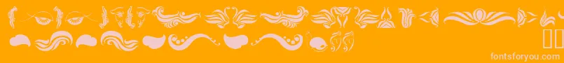 AbsinthFlourishesI Font – Pink Fonts on Orange Background