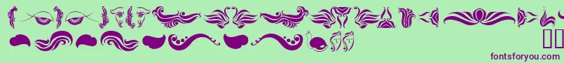fuente AbsinthFlourishesI – Fuentes Moradas Sobre Fondo Verde