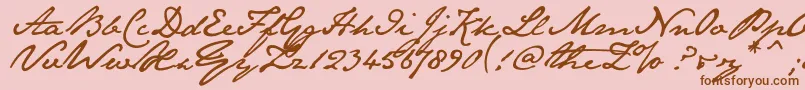 Janeausu Font – Brown Fonts on Pink Background