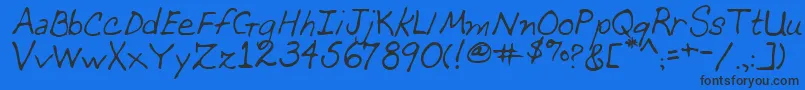 MomcatRegular-Schriftart – Schwarze Schriften auf blauem Hintergrund