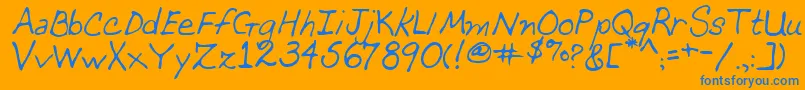 MomcatRegular Font – Blue Fonts on Orange Background