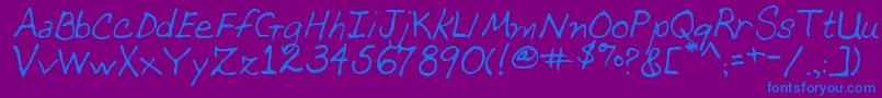 Шрифт MomcatRegular – синие шрифты на фиолетовом фоне