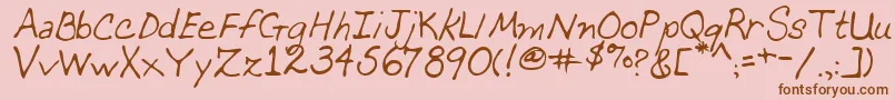 MomcatRegular Font – Brown Fonts on Pink Background