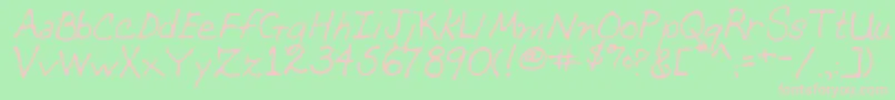 MomcatRegular Font – Pink Fonts on Green Background