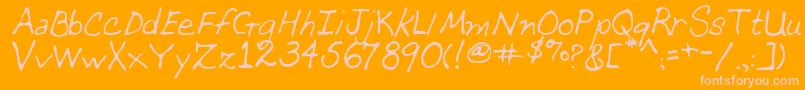 MomcatRegular-Schriftart – Rosa Schriften auf orangefarbenem Hintergrund