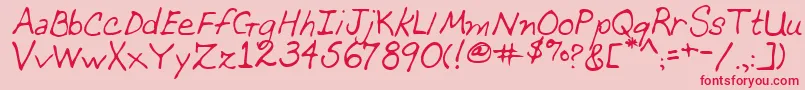MomcatRegular Font – Red Fonts on Pink Background
