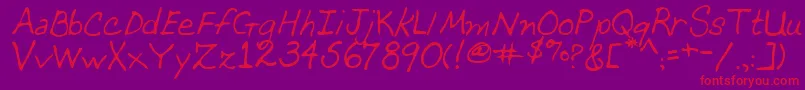 フォントMomcatRegular – 紫の背景に赤い文字
