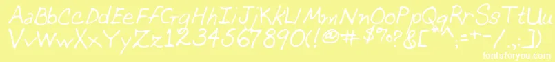 MomcatRegular Font – White Fonts on Yellow Background