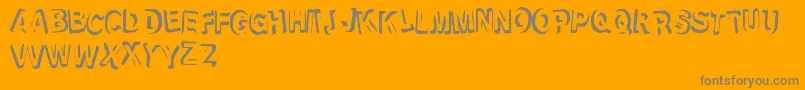 Refrigeration-Schriftart – Graue Schriften auf orangefarbenem Hintergrund