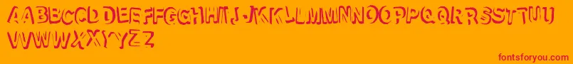 Refrigeration Font – Red Fonts on Orange Background