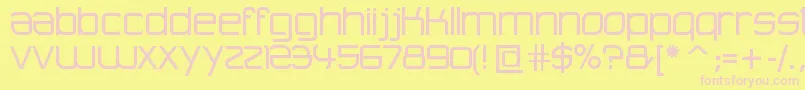 AdvancedArchitecture-fontti – vaaleanpunaiset fontit keltaisella taustalla