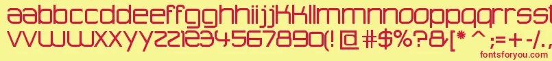 AdvancedArchitecture-Schriftart – Rote Schriften auf gelbem Hintergrund