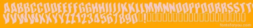 Somewhereinspace Font – Pink Fonts on Orange Background