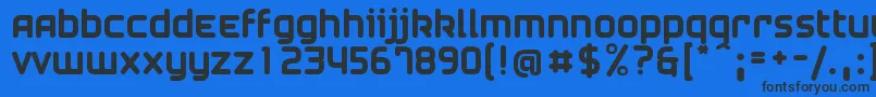 Шрифт AirstripFour – чёрные шрифты на синем фоне