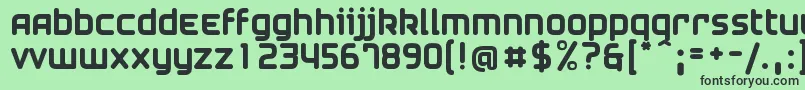 フォントAirstripFour – 緑の背景に黒い文字