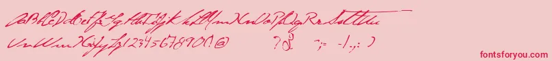 GareDeChambord-Schriftart – Rote Schriften auf rosa Hintergrund