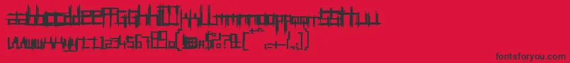 フォントBruisedTwentyfive – 赤い背景に黒い文字