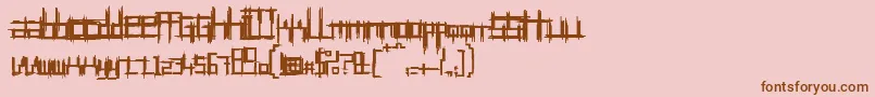 BruisedTwentyfive-Schriftart – Braune Schriften auf rosa Hintergrund