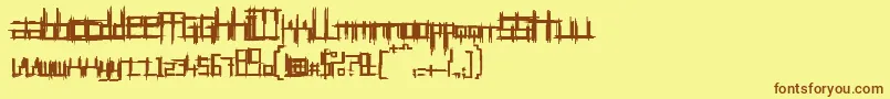 fuente BruisedTwentyfive – Fuentes Marrones Sobre Fondo Amarillo