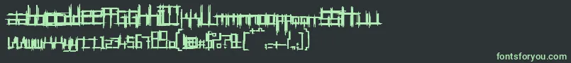 フォントBruisedTwentyfive – 黒い背景に緑の文字