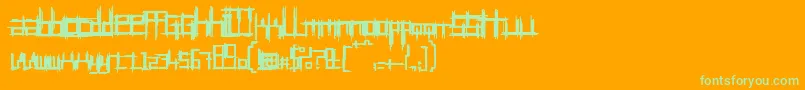 BruisedTwentyfive-fontti – vihreät fontit oranssilla taustalla