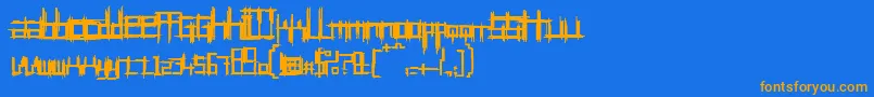 BruisedTwentyfive-fontti – oranssit fontit sinisellä taustalla