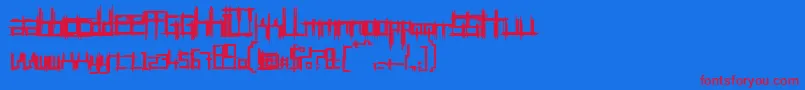 BruisedTwentyfive Font – Red Fonts on Blue Background