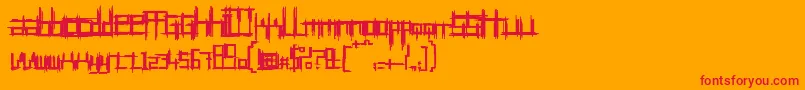 Шрифт BruisedTwentyfive – красные шрифты на оранжевом фоне