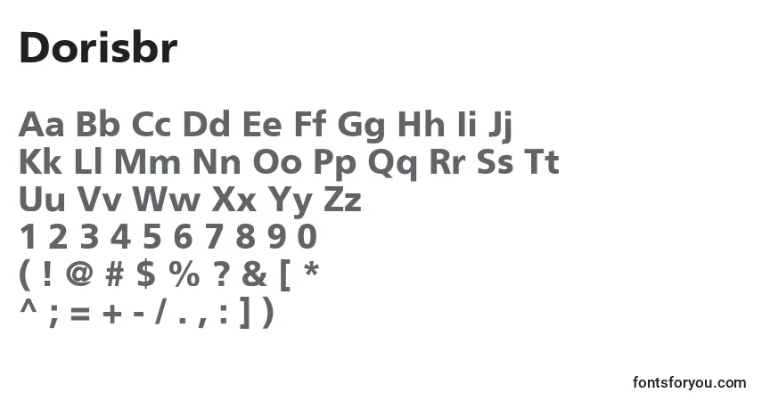 Schriftart Dorisbr – Alphabet, Zahlen, spezielle Symbole