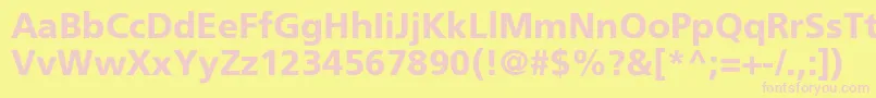 Dorisbr Font – Pink Fonts on Yellow Background
