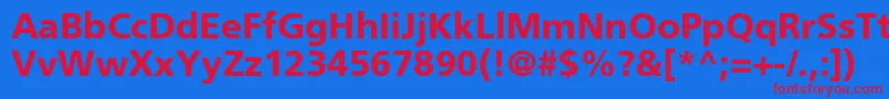 Dorisbr Font – Red Fonts on Blue Background