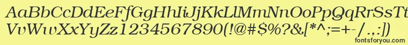 ItcBookmanLightРљСѓСЂСЃРёРІ Font – Black Fonts on Yellow Background