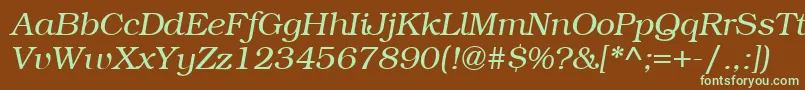 ItcBookmanLightРљСѓСЂСЃРёРІ Font – Green Fonts on Brown Background