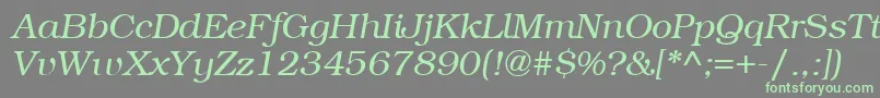 ItcBookmanLightРљСѓСЂСЃРёРІ Font – Green Fonts on Gray Background