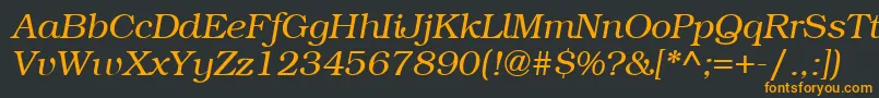 ItcBookmanLightРљСѓСЂСЃРёРІ Font – Orange Fonts on Black Background
