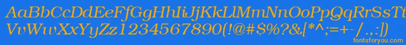 ItcBookmanLightРљСѓСЂСЃРёРІ Font – Orange Fonts on Blue Background