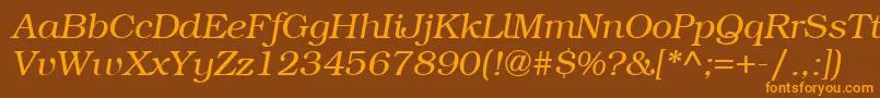 ItcBookmanLightРљСѓСЂСЃРёРІ Font – Orange Fonts on Brown Background