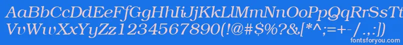 ItcBookmanLightРљСѓСЂСЃРёРІ Font – Pink Fonts on Blue Background