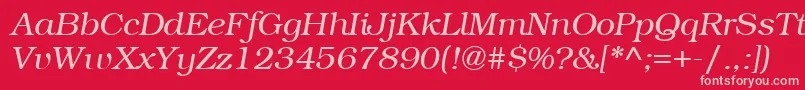 ItcBookmanLightРљСѓСЂСЃРёРІ Font – Pink Fonts on Red Background