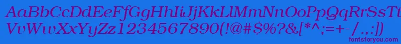 ItcBookmanLightРљСѓСЂСЃРёРІ Font – Purple Fonts on Blue Background