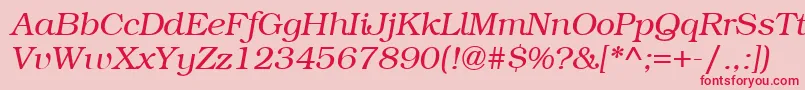 ItcBookmanLightРљСѓСЂСЃРёРІ Font – Red Fonts on Pink Background