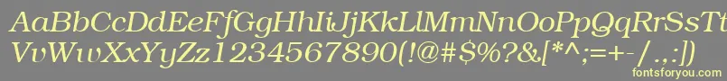 ItcBookmanLightРљСѓСЂСЃРёРІ Font – Yellow Fonts on Gray Background